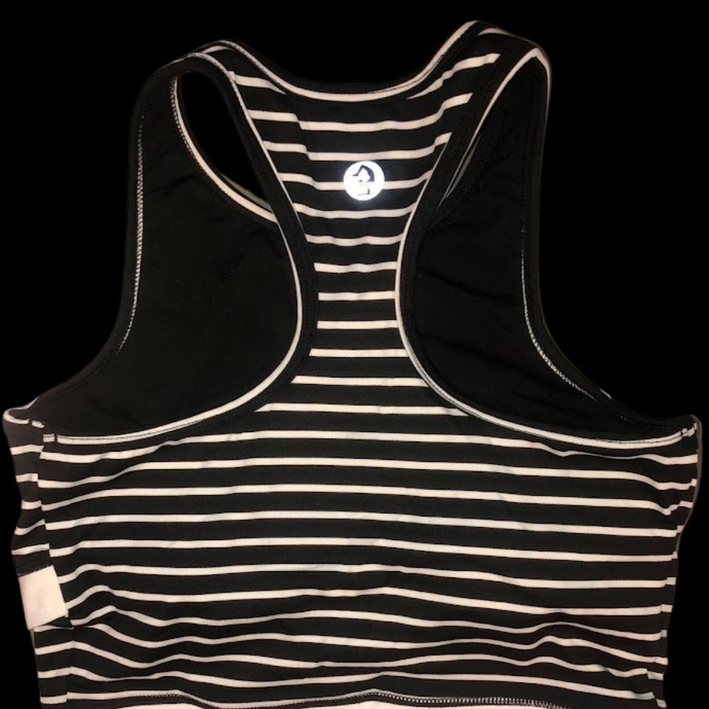 SCORPIO SOL YOGA ACTIVEWEAR STRIPED CROP TOP BRA SIZE SMALL - Picture 4 of 5